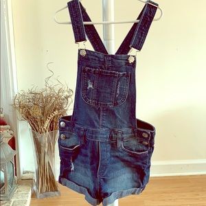 Distressed Jean Overalls